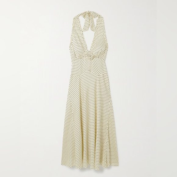 Down Mazarin Polka Dot Cream Midi Dress - Picture 3 of 4